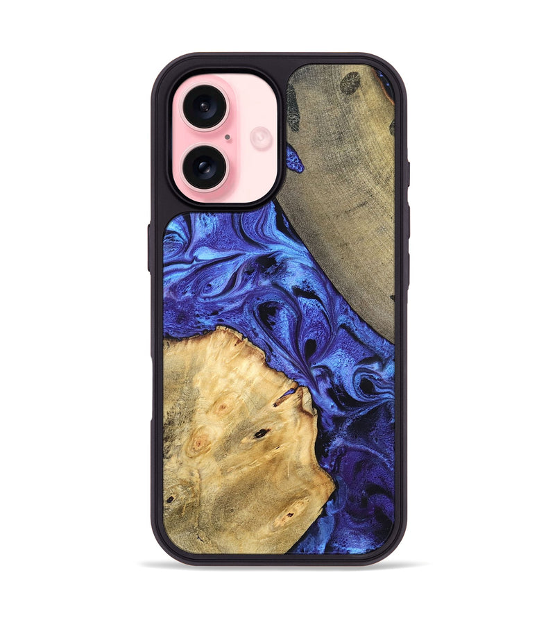 iPhone 16 Wood Phone Case - Olive (Blue, 819588)