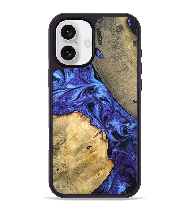 iPhone 16 Plus Wood Phone Case - Olive (Blue, 819588)