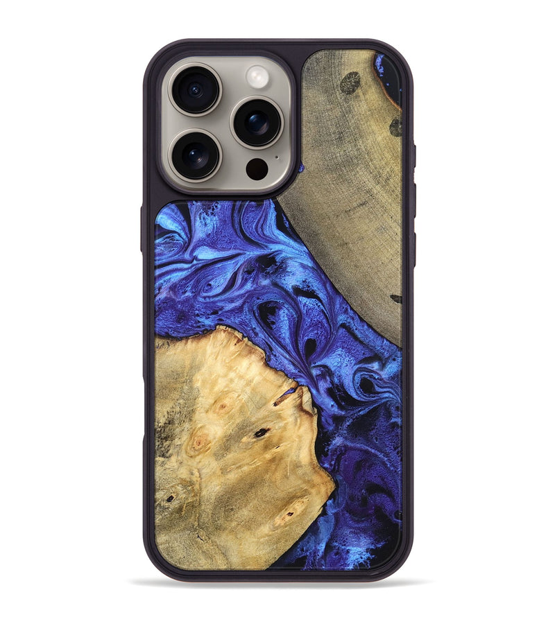 iPhone 16 Pro Max Wood Phone Case - Olive (Blue, 819588)