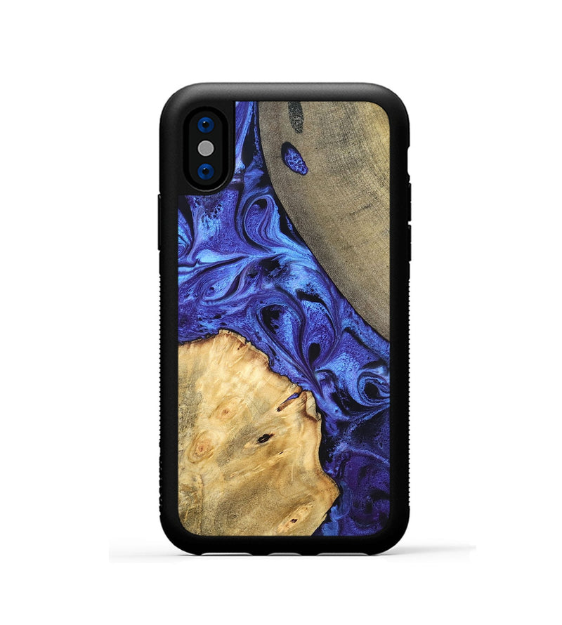iPhone Xs Wood Phone Case - Olive (Blue, 819588)