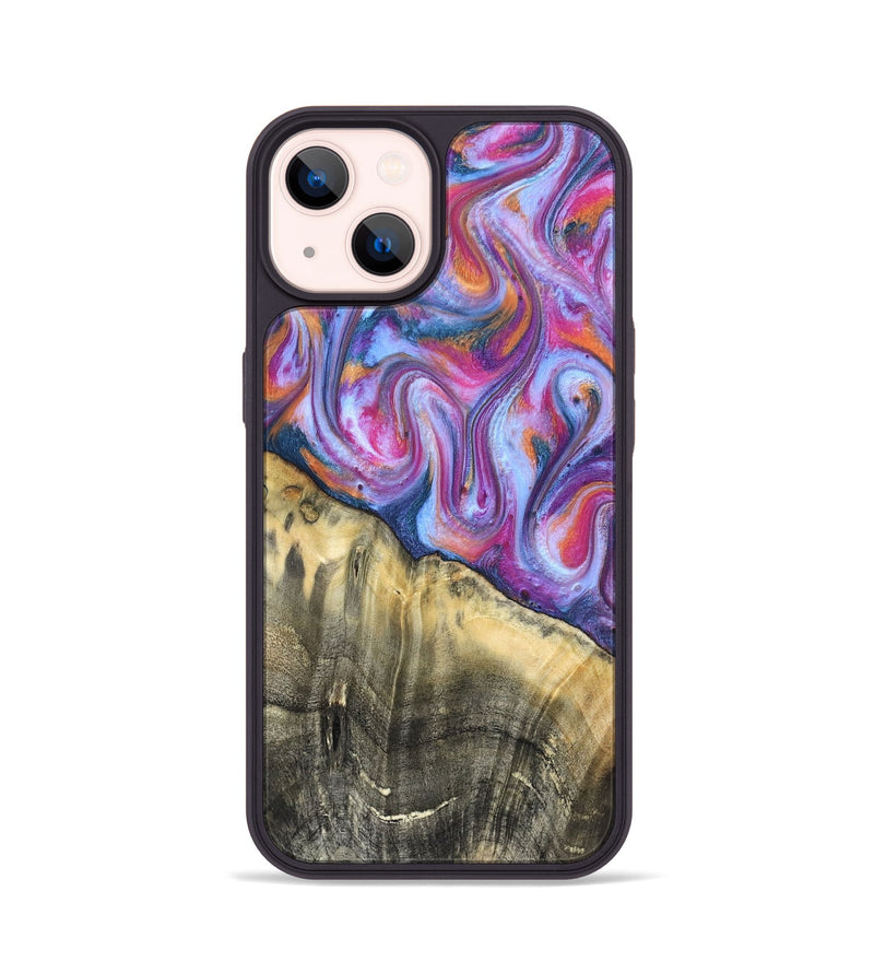 iPhone 14 Wood Phone Case - Timothy (Blue, 819589)