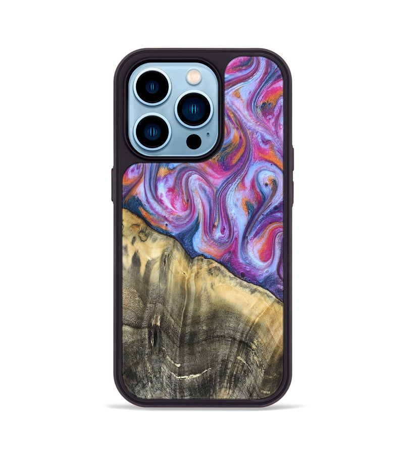 iPhone 14 Pro Wood Phone Case - Timothy (Blue, 819589)