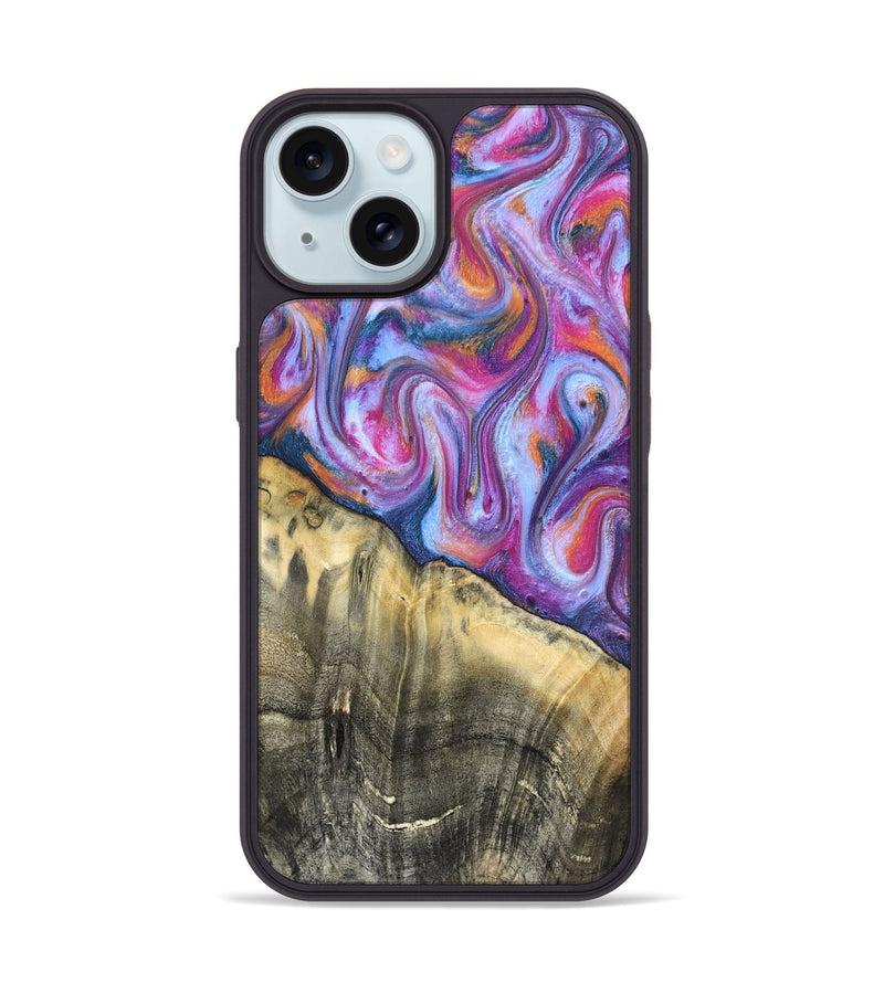 iPhone 15 Wood Phone Case - Timothy (Blue, 819589)