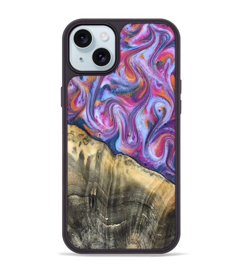 iPhone 15 Plus Wood Phone Case - Timothy (Blue, 819589)