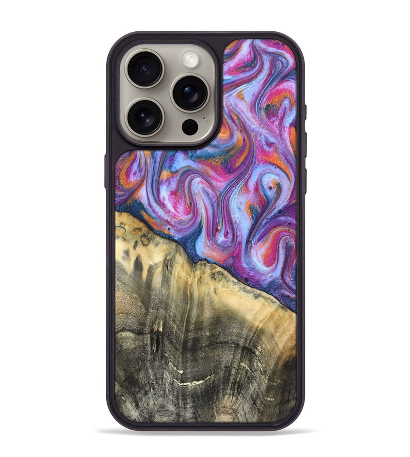 iPhone 15 Pro Max Wood Phone Case - Timothy (Blue, 819589)