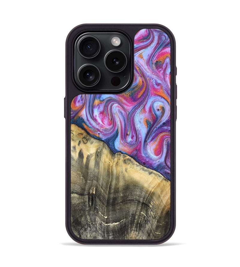 iPhone 15 Pro Wood Phone Case - Timothy (Blue, 819589)