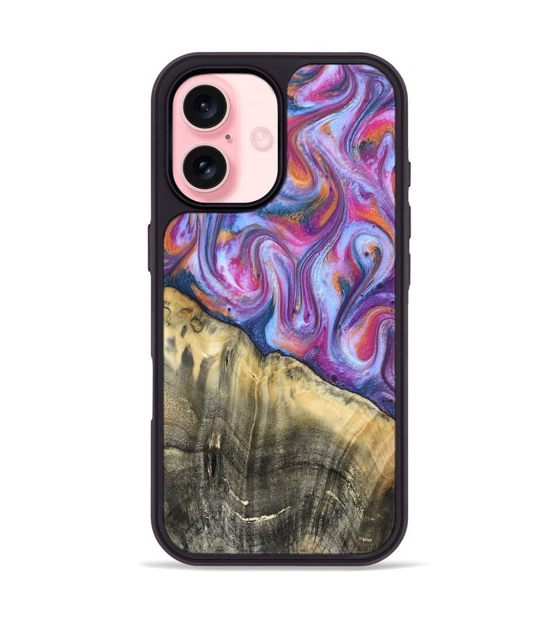 iPhone 16 Wood Phone Case - Timothy (Blue, 819589)