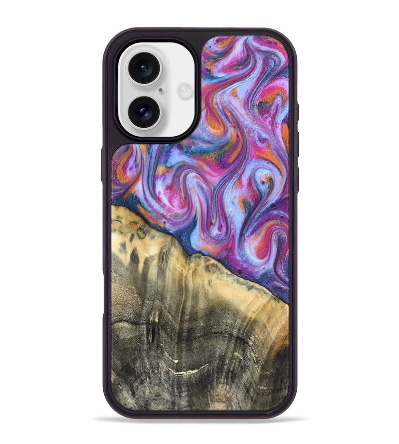 iPhone 16 Plus Wood Phone Case - Timothy (Blue, 819589)