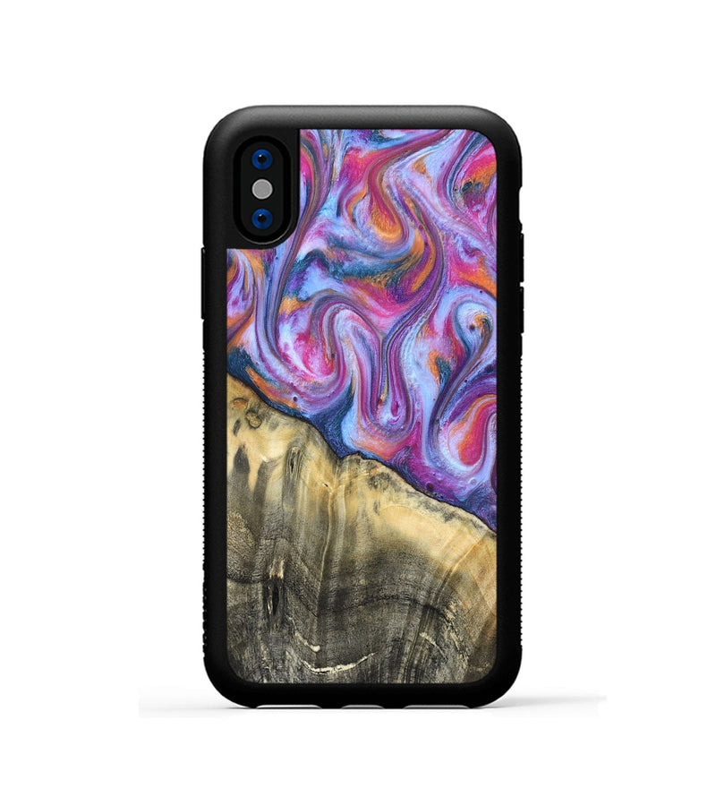 iPhone Xs Wood Phone Case - Timothy (Blue, 819589)