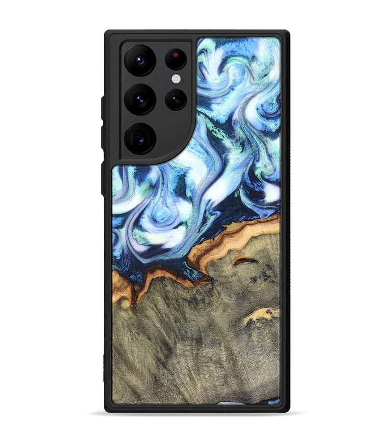 Galaxy S22 Ultra Wood Phone Case - Arely (Blue, 819590)
