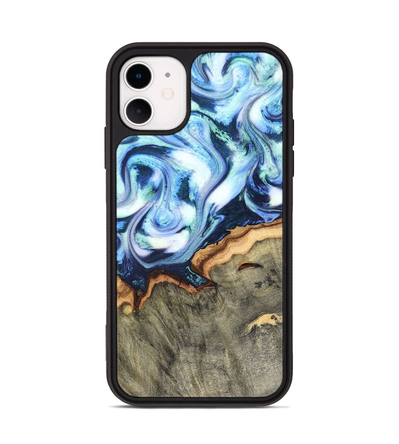 iPhone 11 Wood Phone Case - Arely (Blue, 819590)