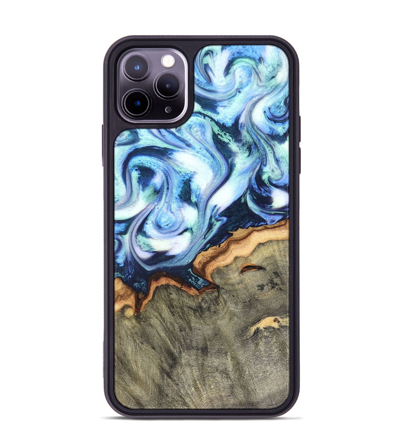 iPhone 11 Pro Max Wood Phone Case - Arely (Blue, 819590)