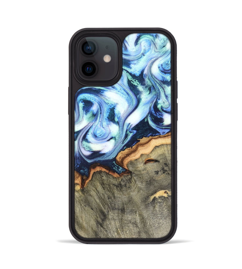 iPhone 12 Wood Phone Case - Arely (Blue, 819590)