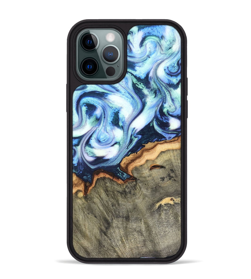iPhone 12 Pro Max Wood Phone Case - Arely (Blue, 819590)