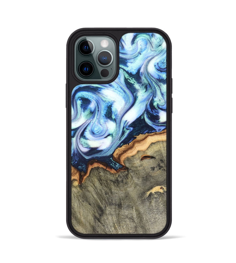 iPhone 12 Pro Wood Phone Case - Arely (Blue, 819590)