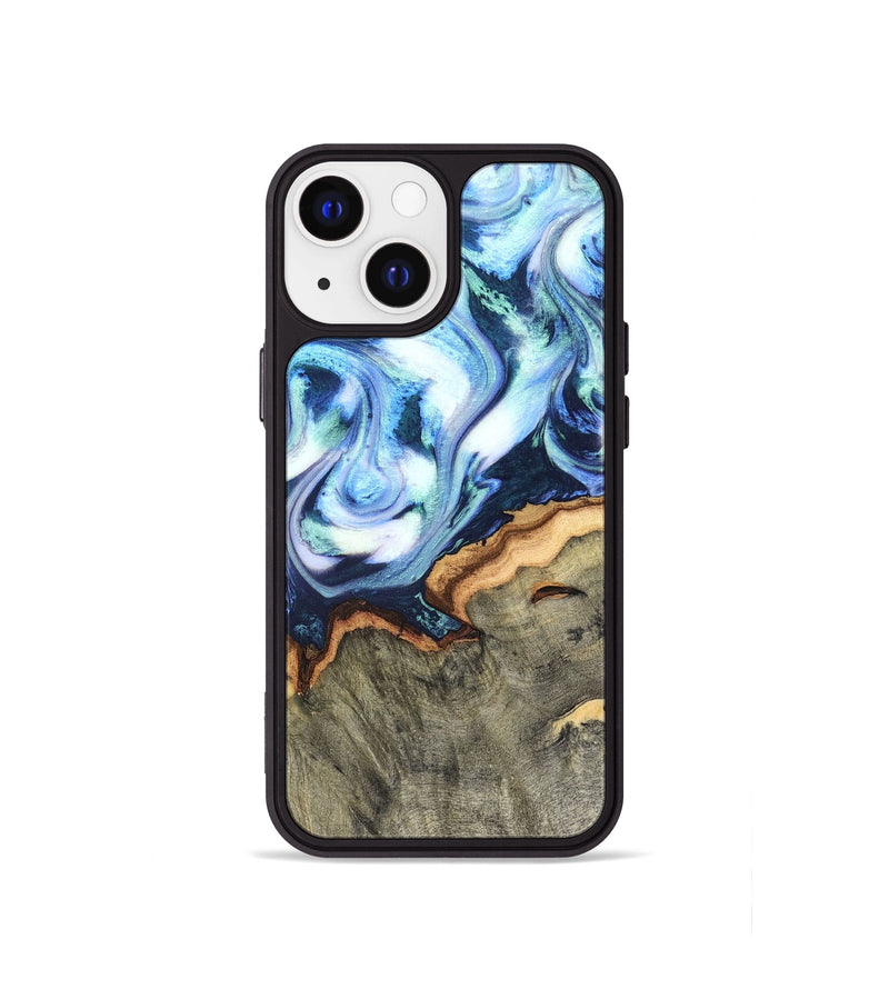 iPhone 13 mini Wood Phone Case - Arely (Blue, 819590)
