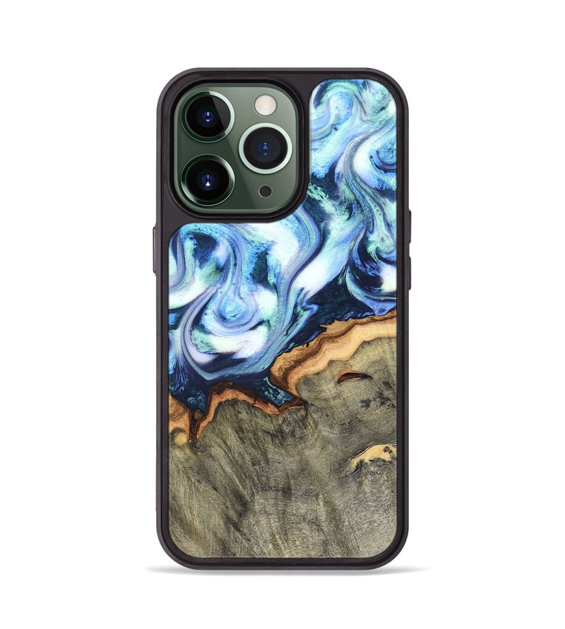 iPhone 13 Pro Wood Phone Case - Arely (Blue, 819590)