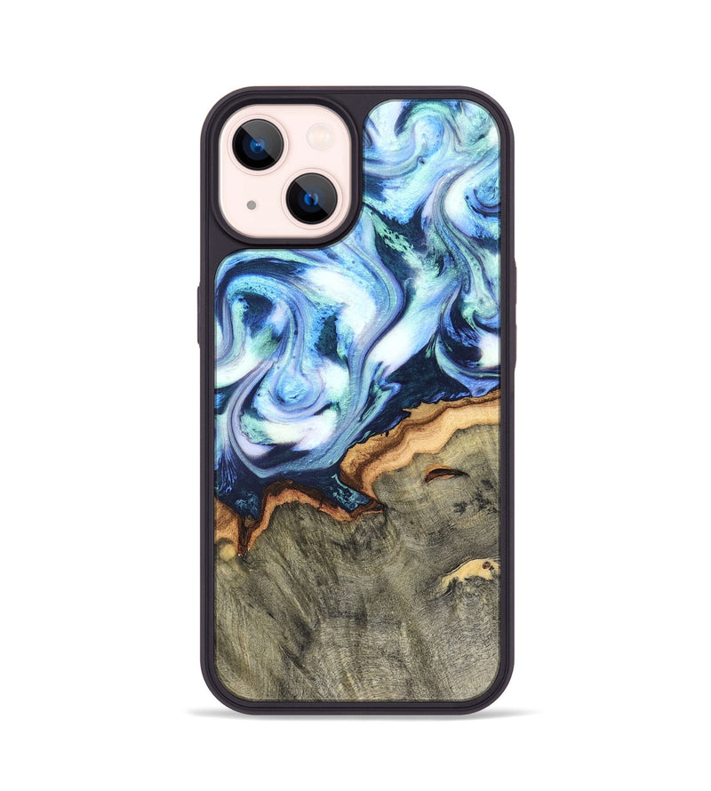 iPhone 14 Wood Phone Case - Arely (Blue, 819590)