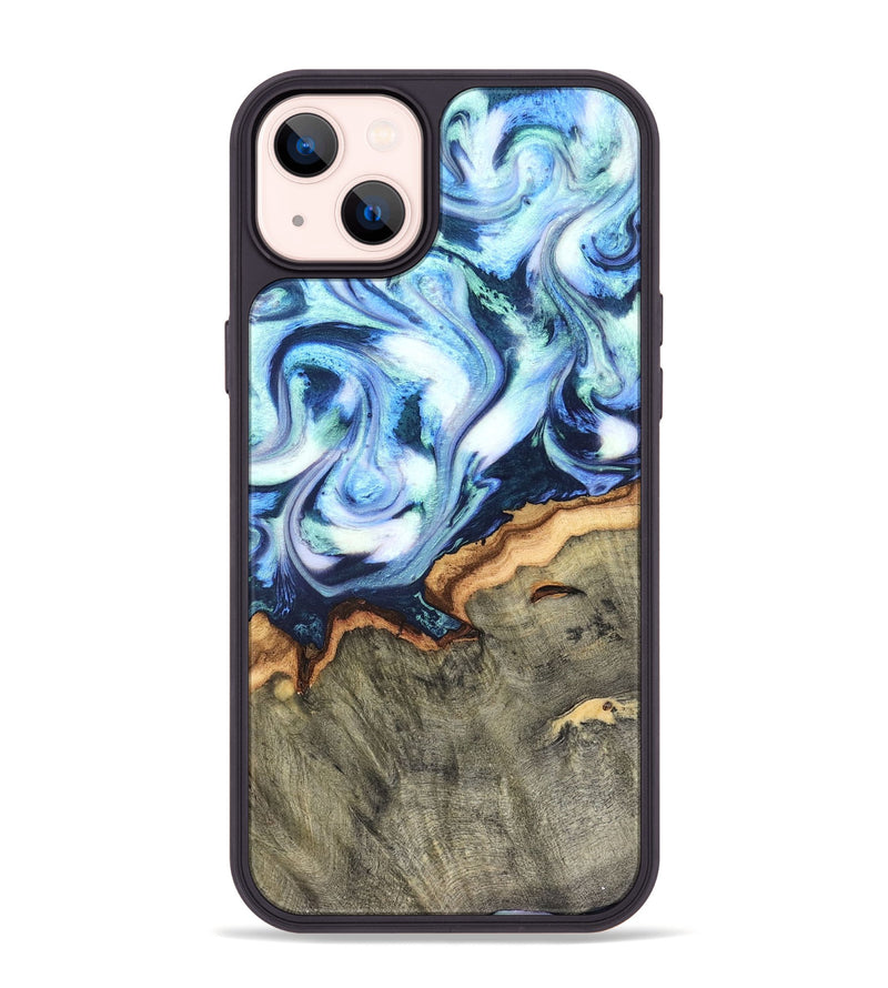iPhone 14 Plus Wood Phone Case - Arely (Blue, 819590)