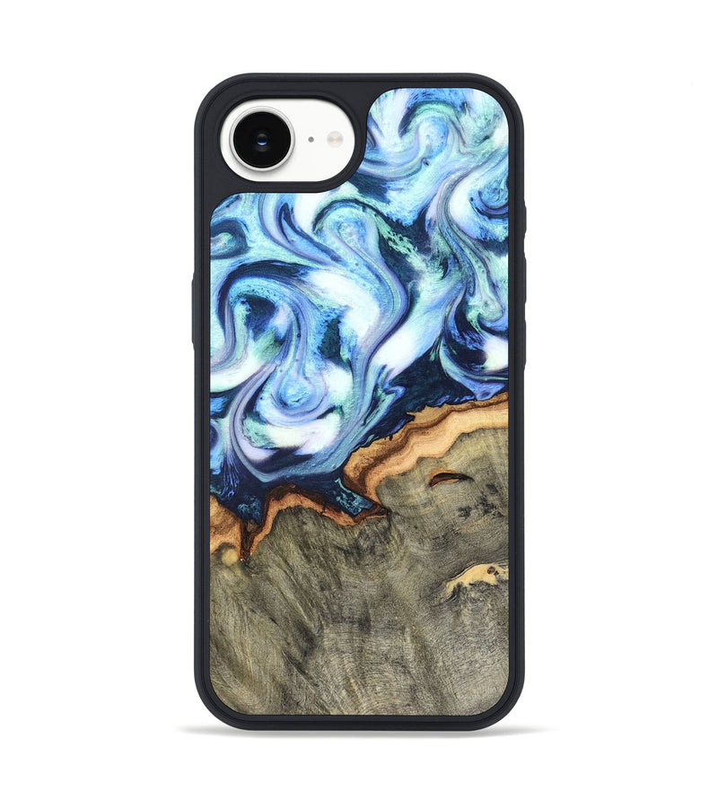 iPhone 16e Wood Phone Case - Arely (Blue, 819590)