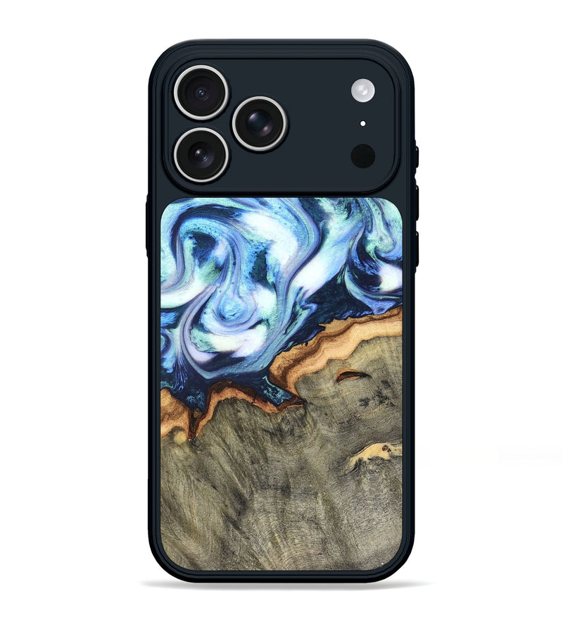 iPhone 17 Pro Max Wood Phone Case - Arely (Blue, 819590)