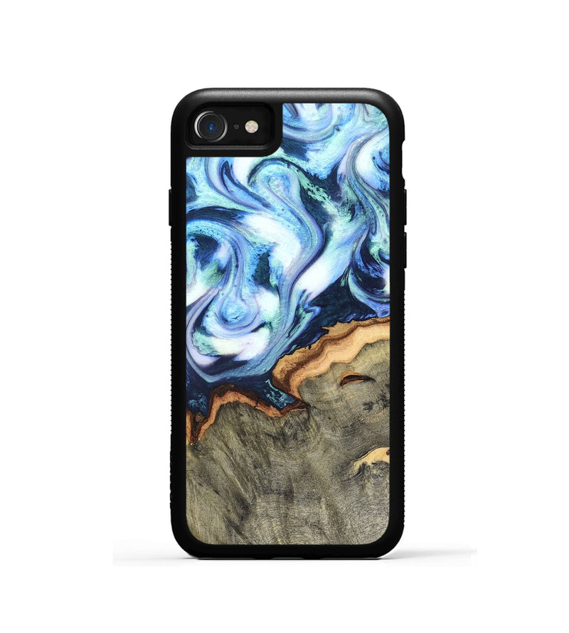 iPhone SE Wood Phone Case - Arely (Blue, 819590)