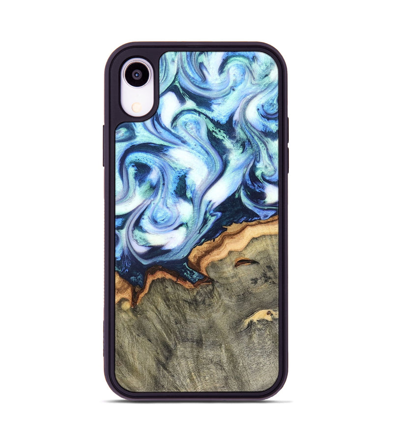 iPhone Xr Wood Phone Case - Arely (Blue, 819590)