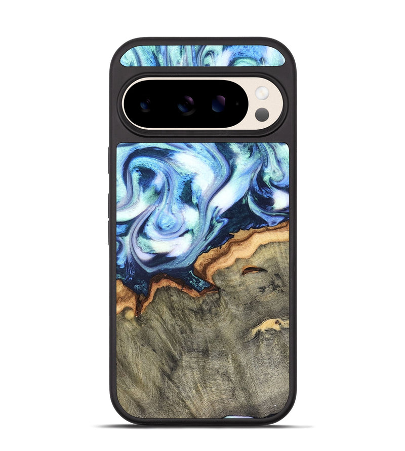 Pixel 10 Pro Wood Phone Case - Arely (Blue, 819590)