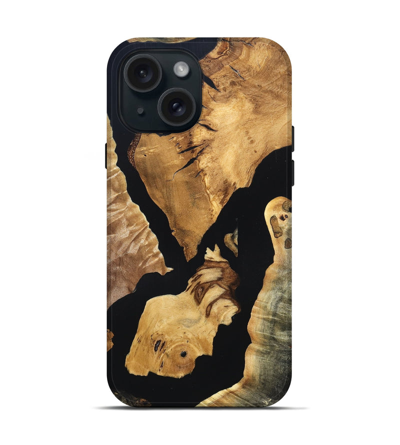 iPhone 15 Wood Live Edge Phone Case - Jacalyn (Wood Burl, 819596)