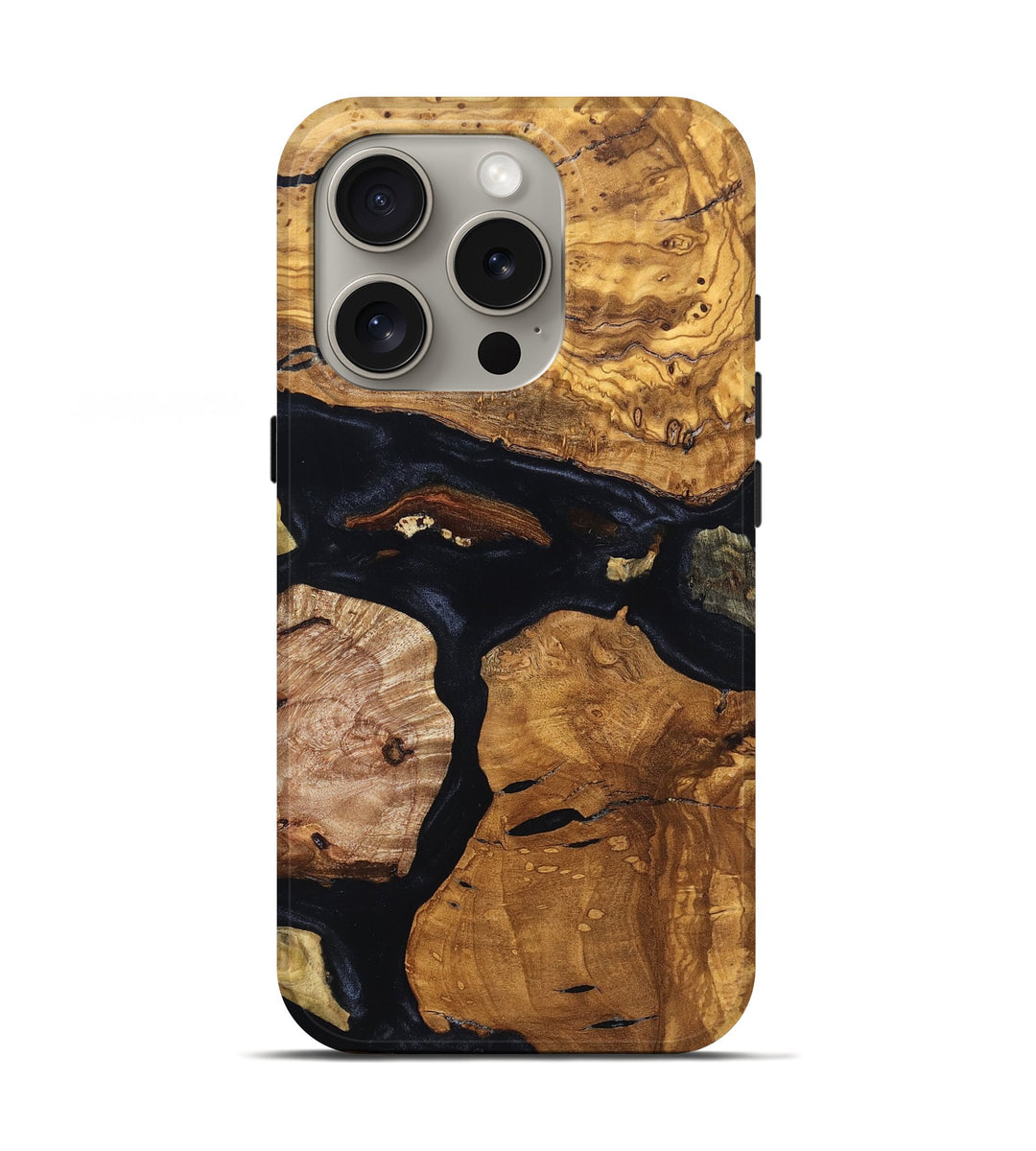 iPhone 16 Pro Wood Live Edge Phone Case - Carly (Ancient Olive, 819597)
