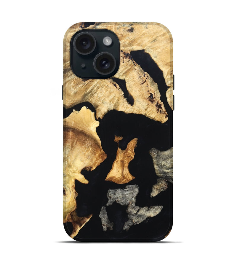 iPhone 15 Wood Live Edge Phone Case - Brandon (Wood Burl, 819600)