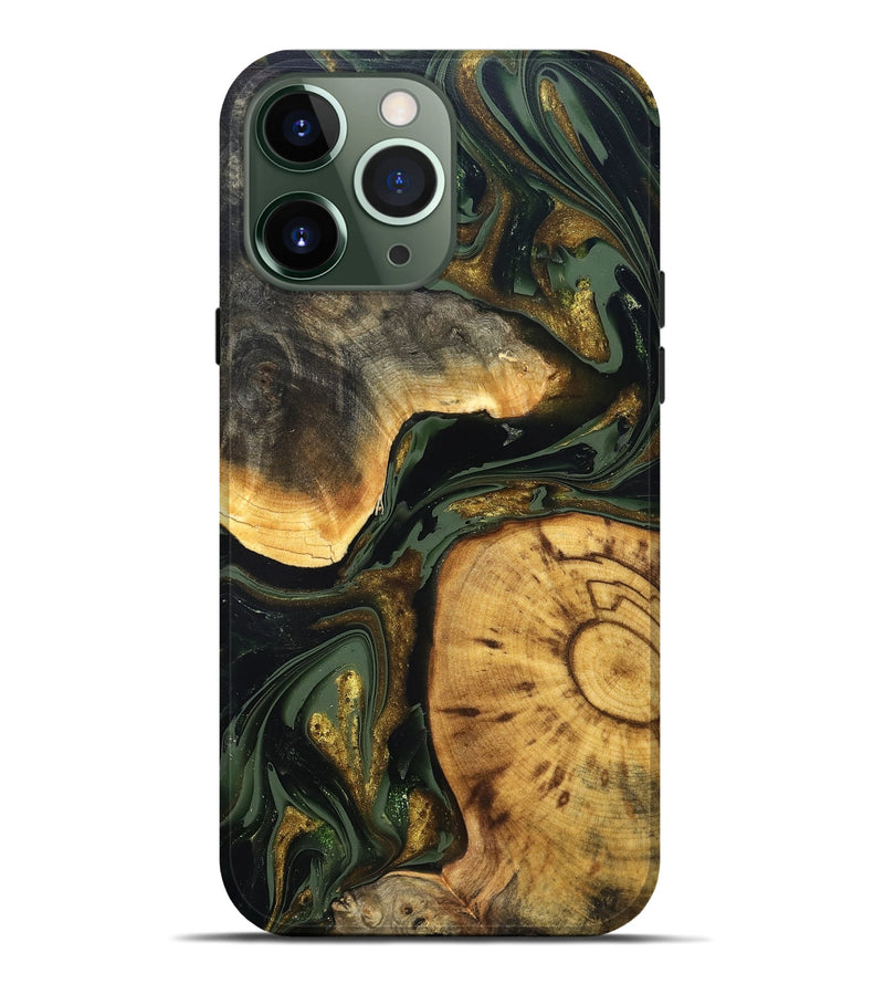 iPhone 13 Pro Max Wood Live Edge Phone Case - Dayton (Green, 819611)
