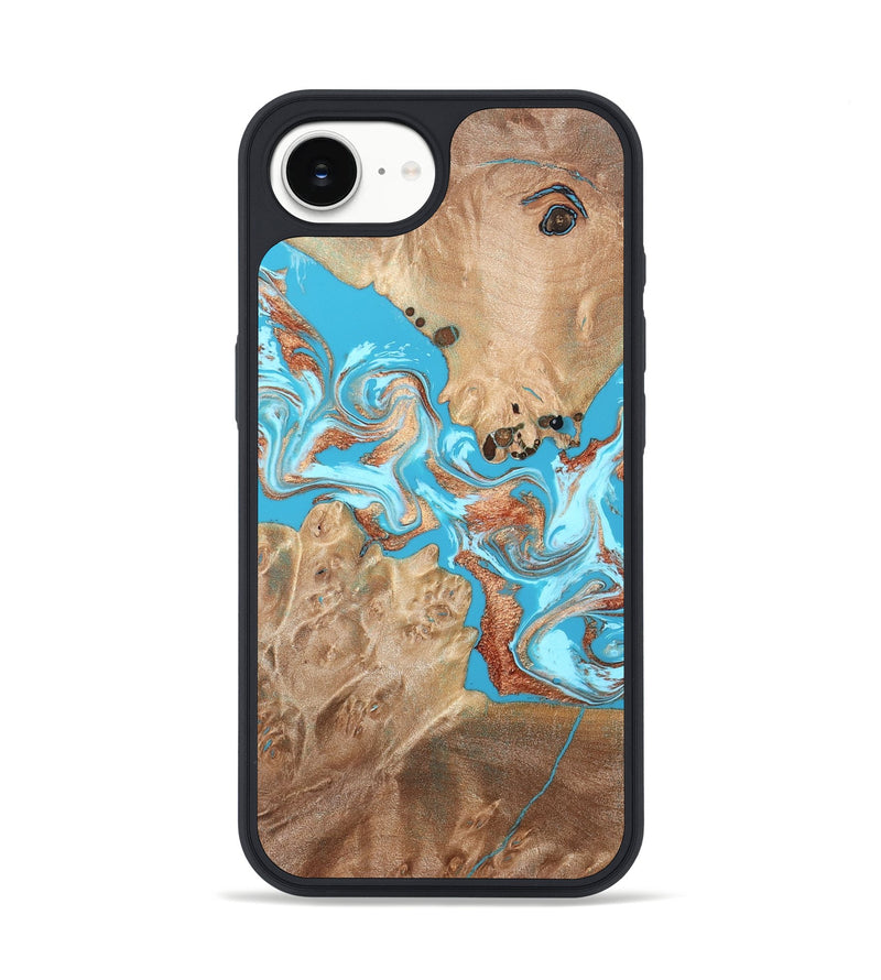iPhone 17e Wood Phone Case - Gaston (Teal & Gold, 819615)