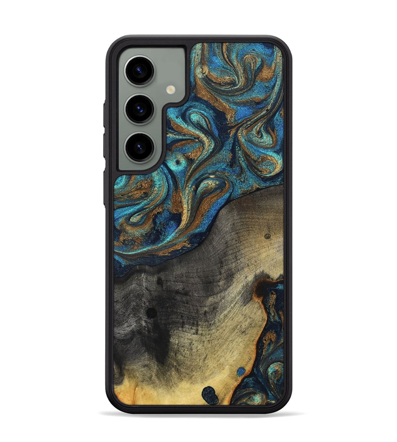 Galaxy S24 Plus Wood Phone Case - Evalyn (Teal & Gold, 819616)