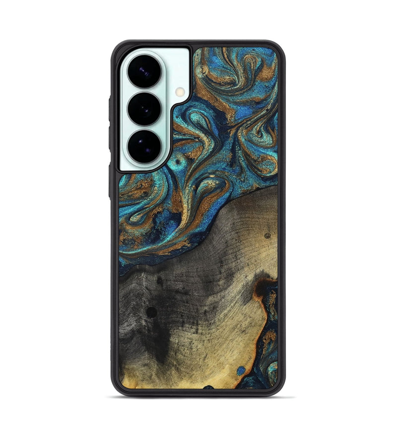 Galaxy S26 Plus Wood Phone Case - Evalyn (Teal & Gold, 819616)