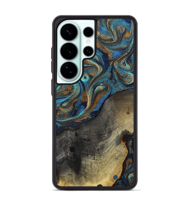 Galaxy S26 Ultra Wood Phone Case - Evalyn (Teal & Gold, 819616)