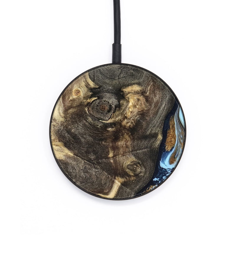 Circle Wood Wireless Charger - Corrine (Teal & Gold, 819618)