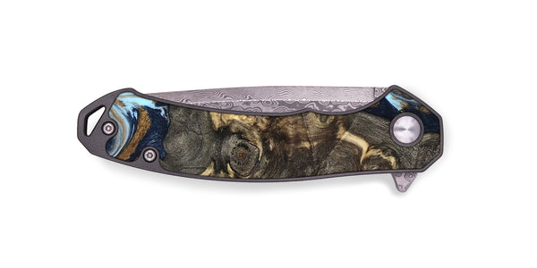 EDC Wood Pocket Knife - Corrine (Teal & Gold, 819618)