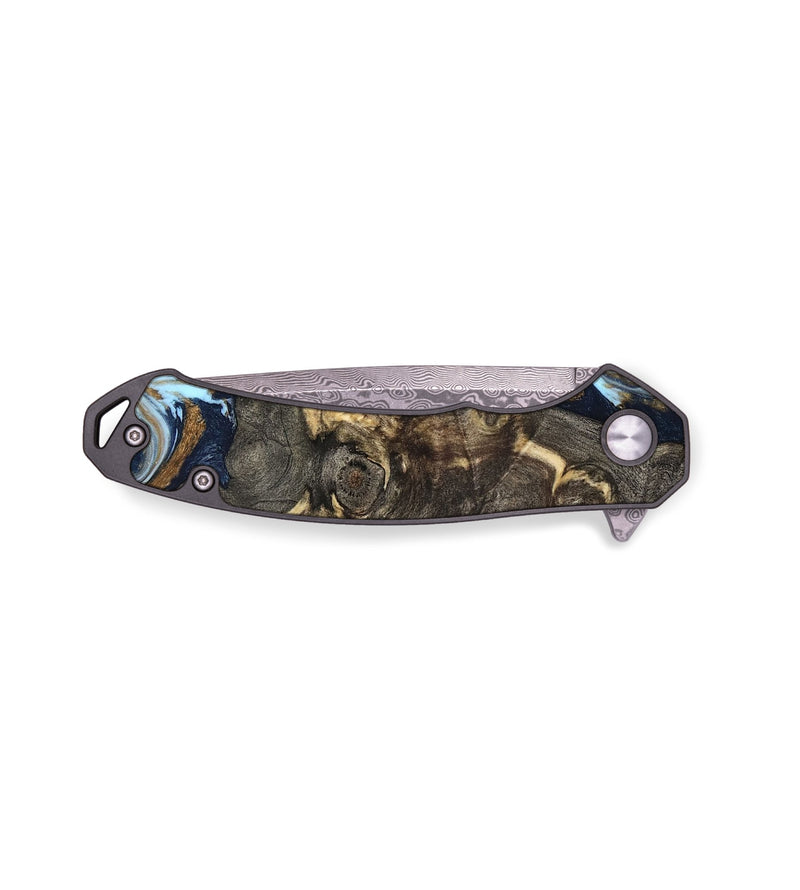 EDC Wood Pocket Knife - Corrine (Teal & Gold, 819618)