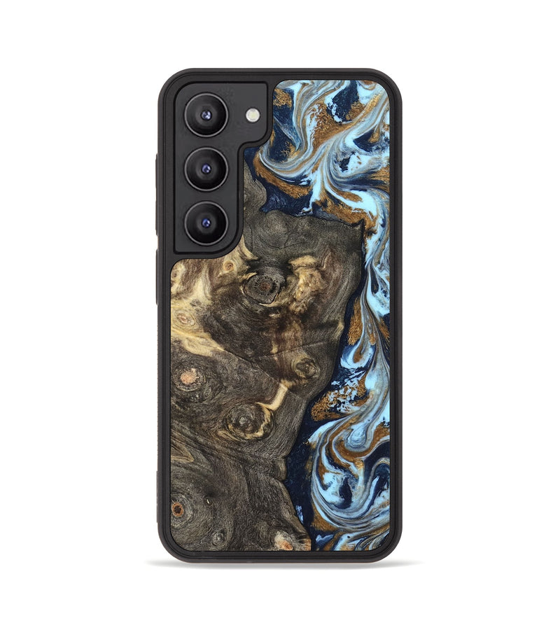 Galaxy S23 Wood Phone Case - Corrine (Teal & Gold, 819618)