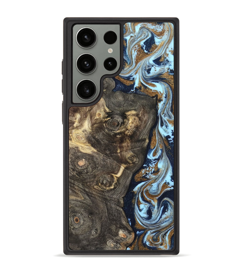 Galaxy S23 Ultra Wood Phone Case - Corrine (Teal & Gold, 819618)
