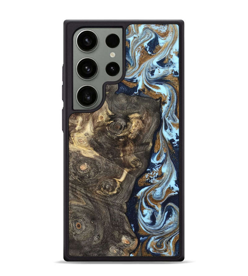 Galaxy S24 Ultra Wood Phone Case - Corrine (Teal & Gold, 819618)
