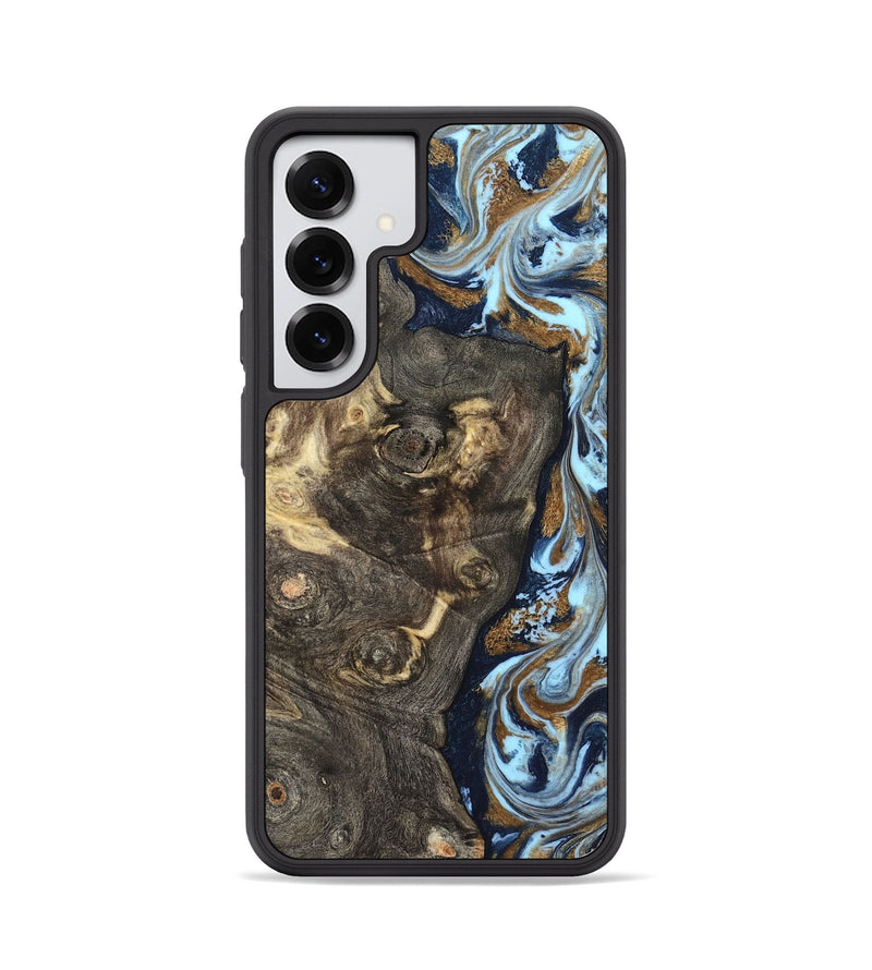 Galaxy S25 Wood Phone Case - Corrine (Teal & Gold, 819618)