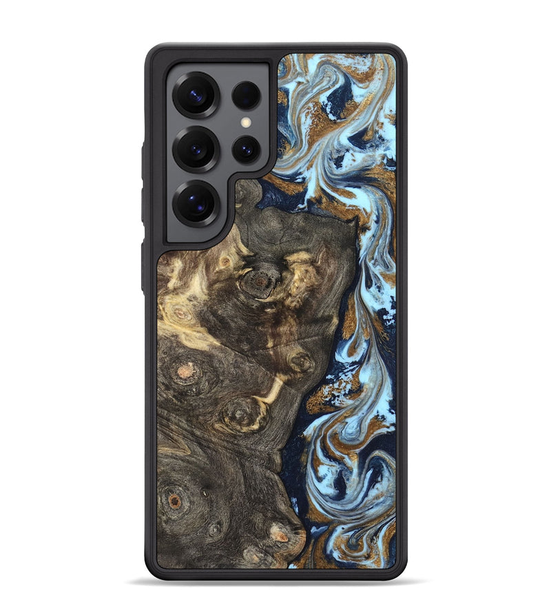 Galaxy S25 Ultra Wood Phone Case - Corrine (Teal & Gold, 819618)