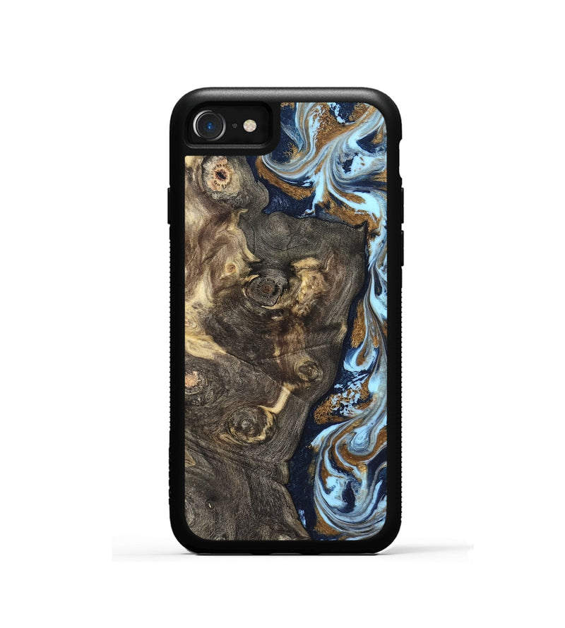 iPhone SE Wood Phone Case - Corrine (Teal & Gold, 819618)