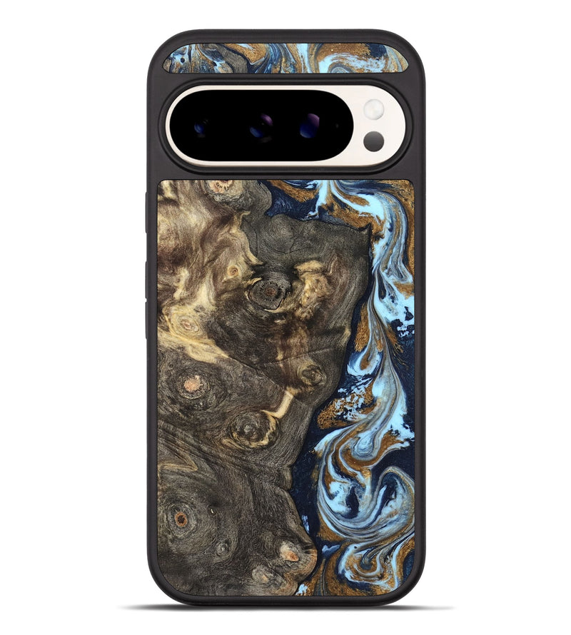 Pixel 10 Pro XL Wood Phone Case - Corrine (Teal & Gold, 819618)