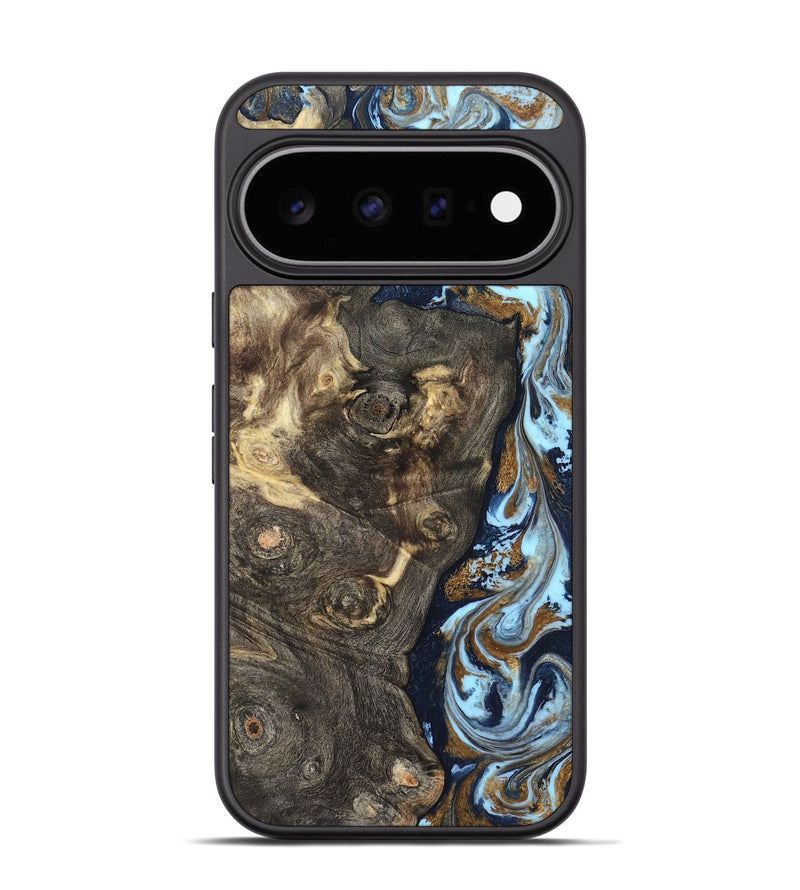 Pixel 11 Pro Wood Phone Case - Corrine (Teal & Gold, 819618)
