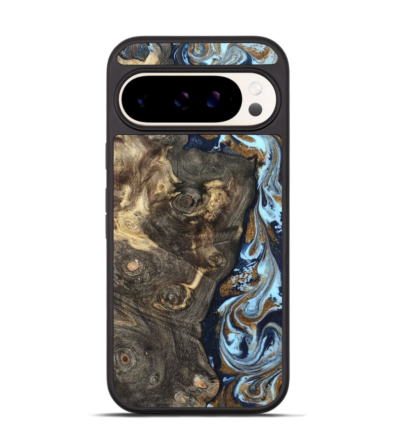 Pixel 9 Wood Phone Case - Corrine (Teal & Gold, 819618)