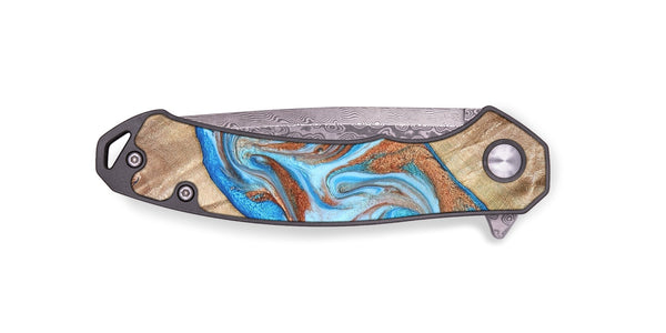 EDC Wood Pocket Knife - Major (Teal & Gold, 819619)