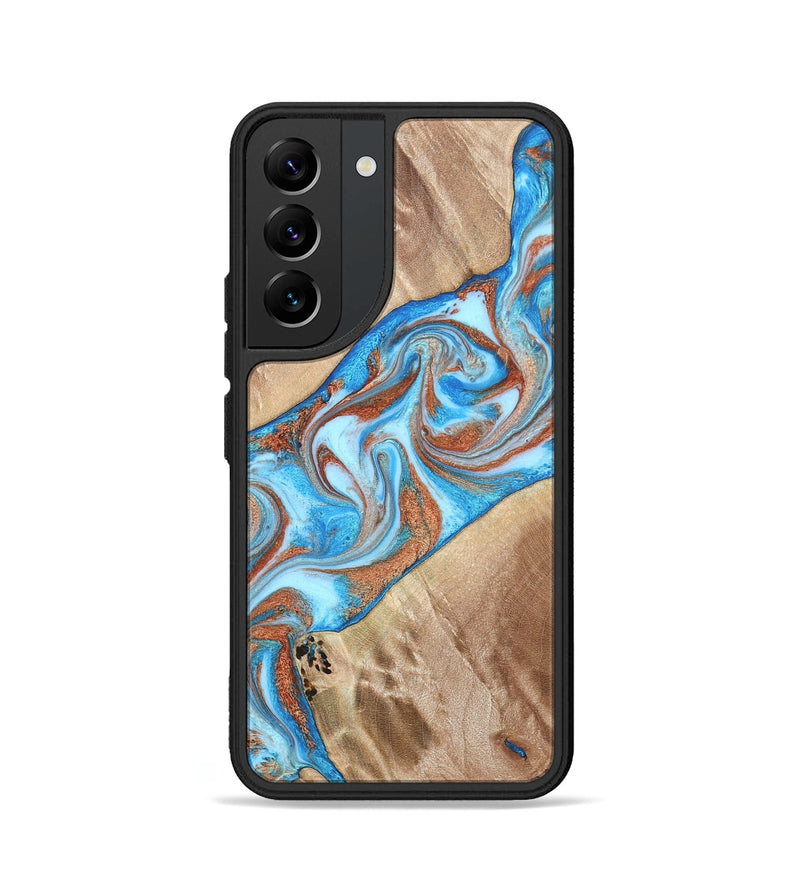Galaxy S22 Wood Phone Case - Major (Teal & Gold, 819619)